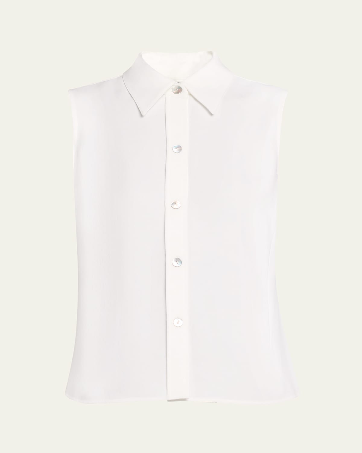 Vince Sleeveless Button-front Top In Off White