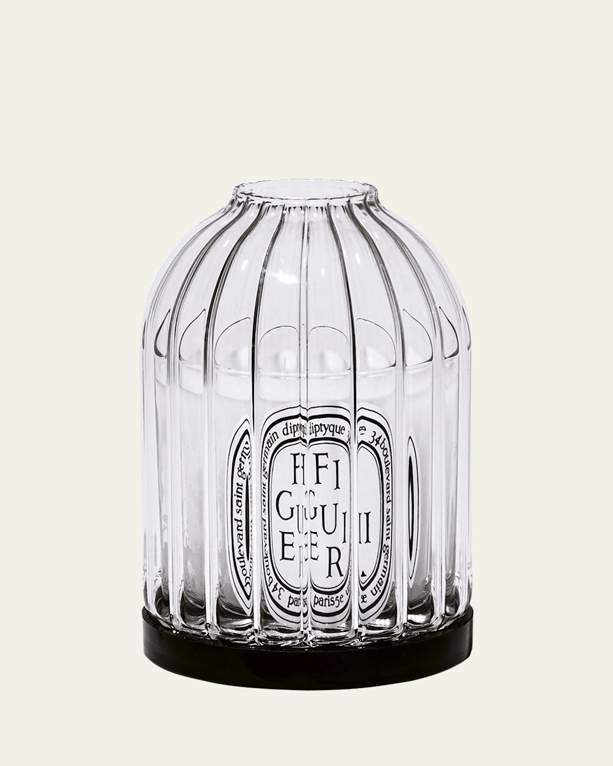 Ribbed Glass Candle Holder