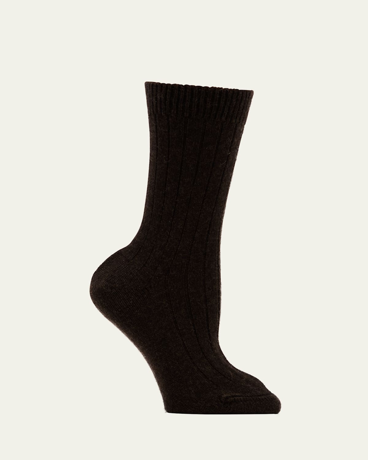 Ribbed Cashmere Crew Socks
