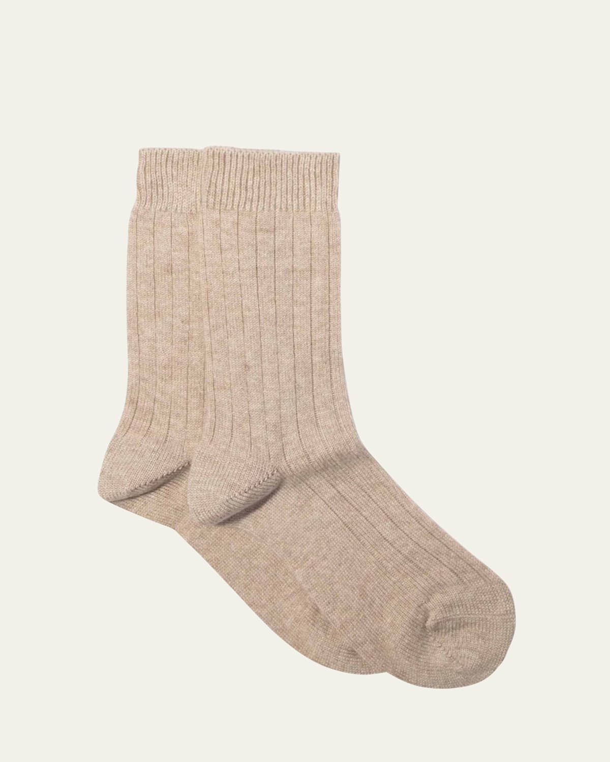Ribbed Cashmere Crew Socks