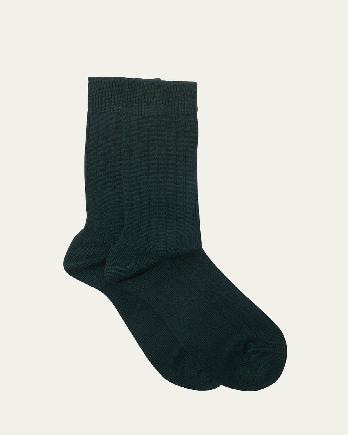 Ribbed Cashmere Crew Socks