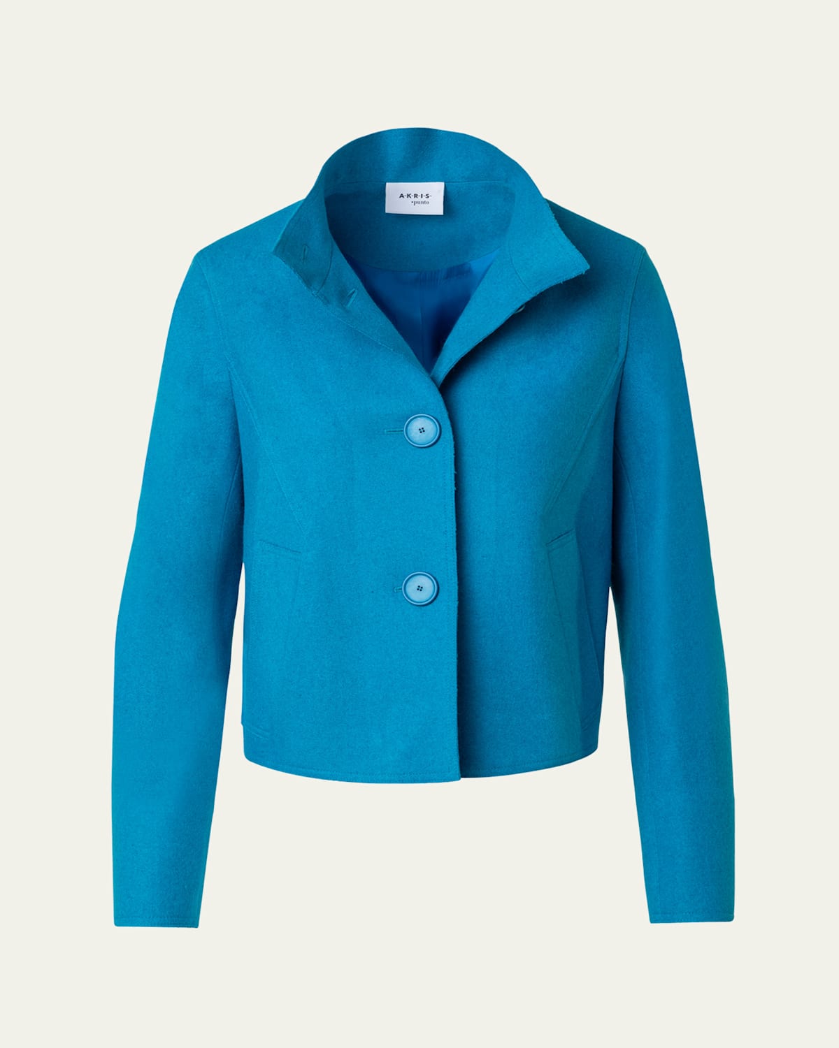 Cashmere-Blend Raw Cut Short Jacket