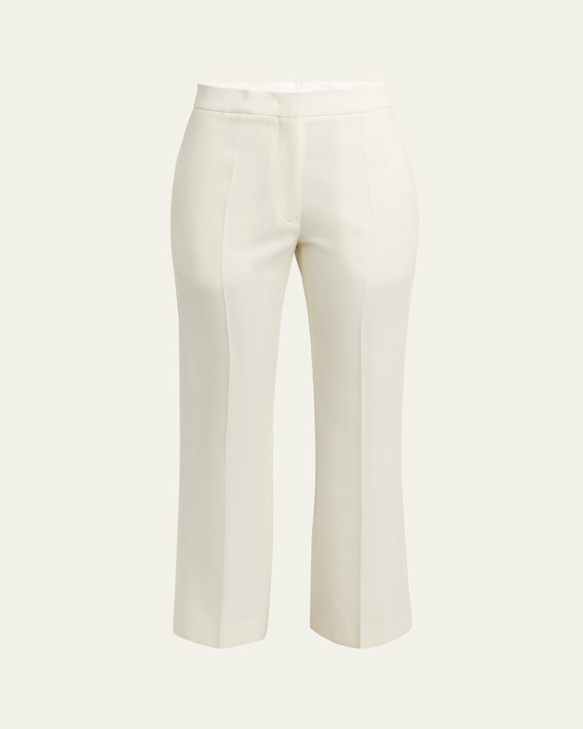 Jil Sander Wool-cotton Kickflare Ankle Trousers In White