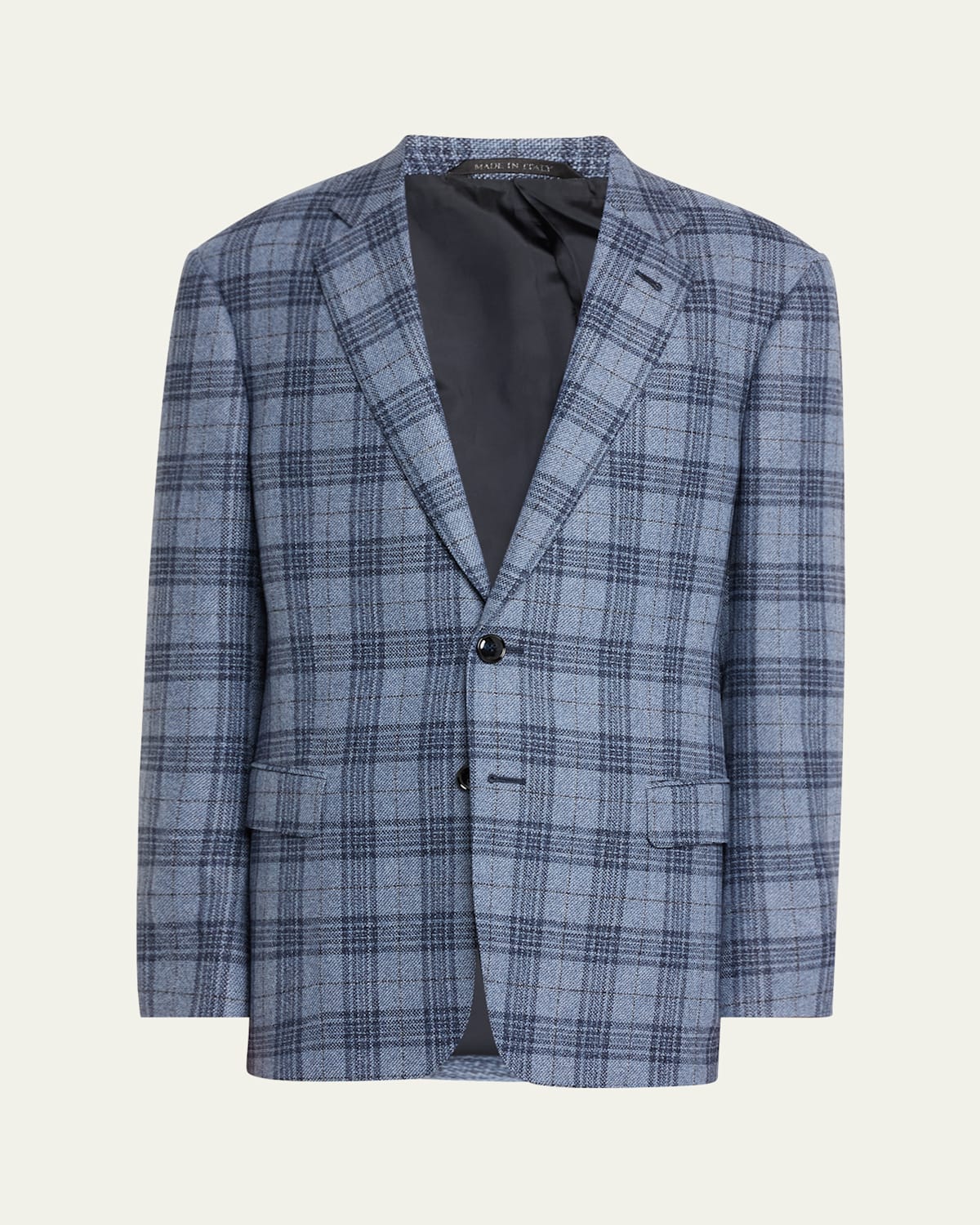 Men's Soft Wool-Cashmere Plaid Sport Coat
