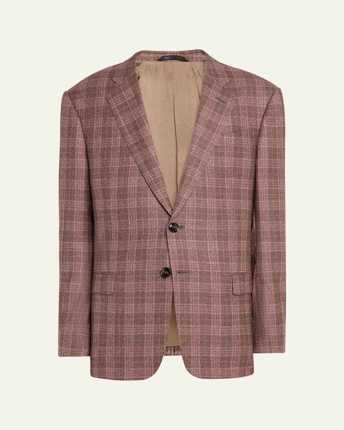 Men's Soft Wool-Cashmere Plaid Sport Coat