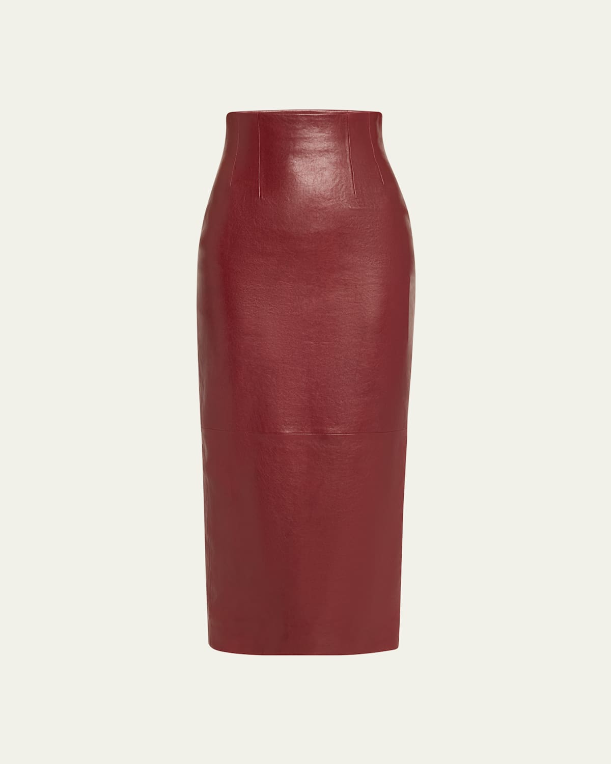 Khaite Womens Oxblood Loxley High-rise Leather Midi Pencil Skirt In Oxblood