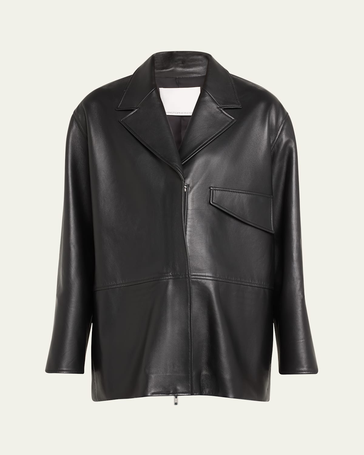 Charli Leather Zip-Front Jacket