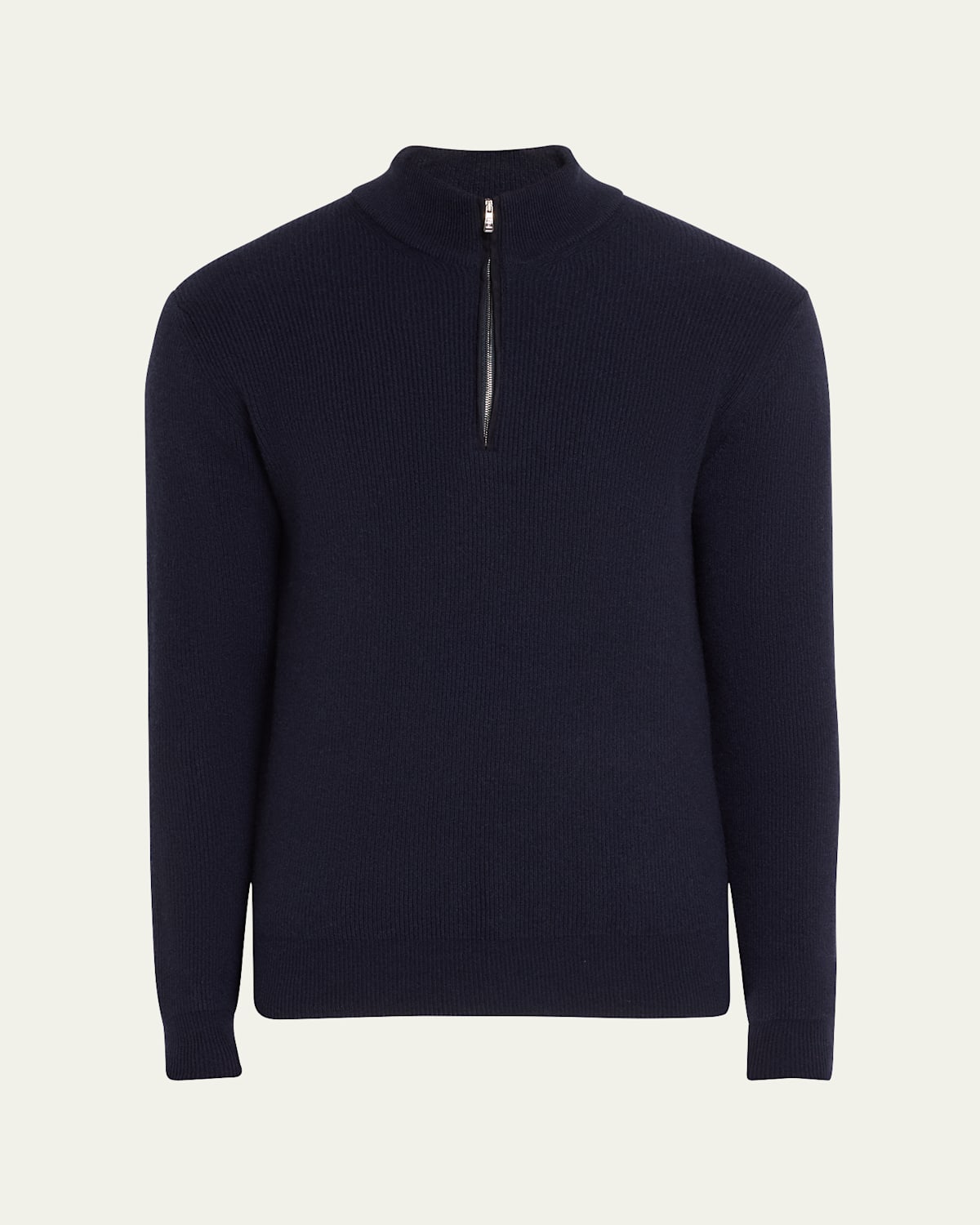 Men's Cashmere Rib Half-Zip Sweater