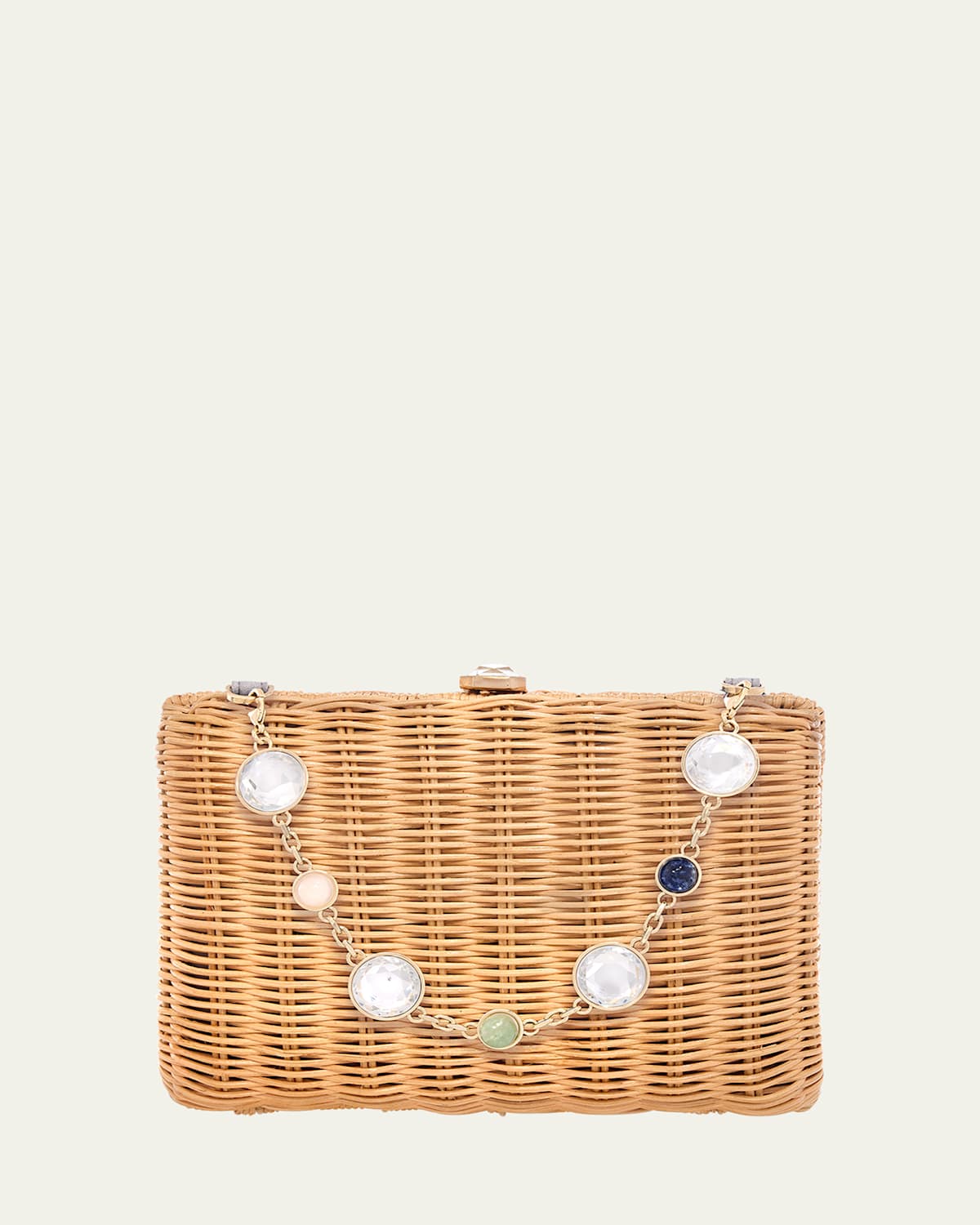Embellished Basket Clutch Bag