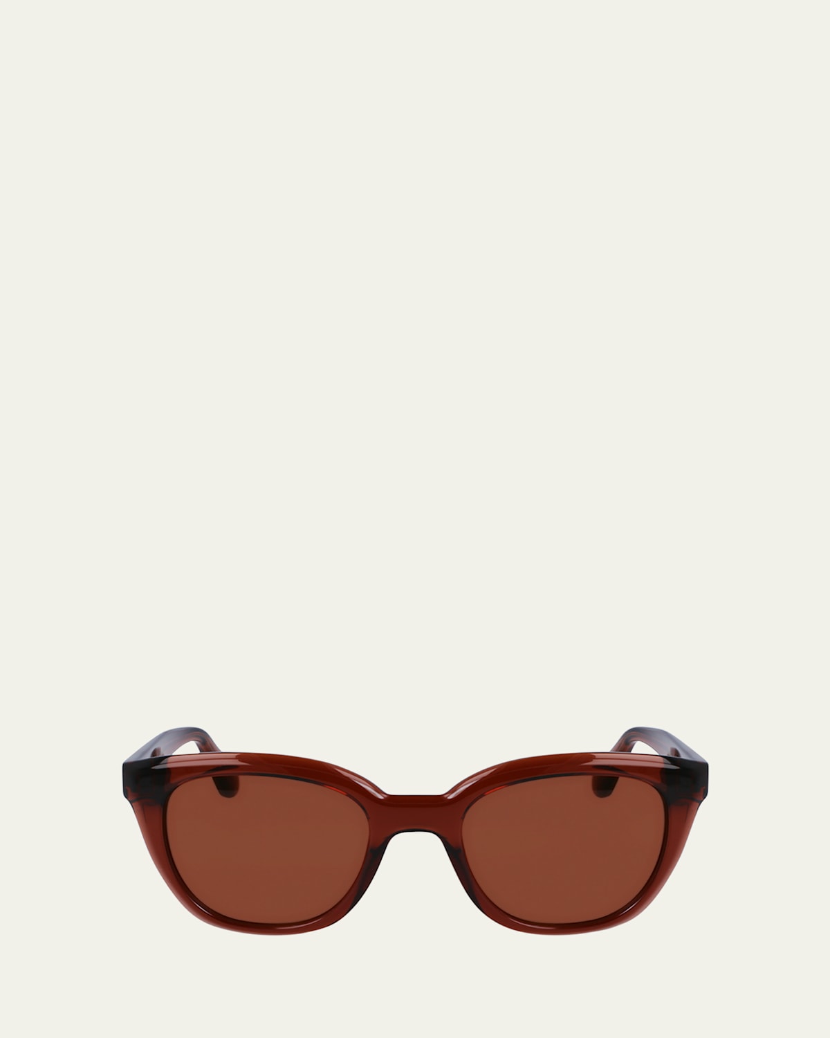 Ferragamo Classic Logo Tea Cup 52mm Round Sunglasses In Transparent Brown