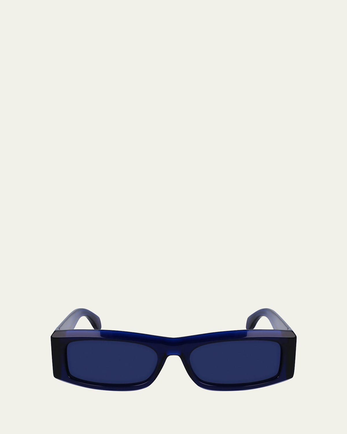 Ferragamo Men's Classic Logo Acetate Rectangle Sunglasses, 57mm In Transparent Blue