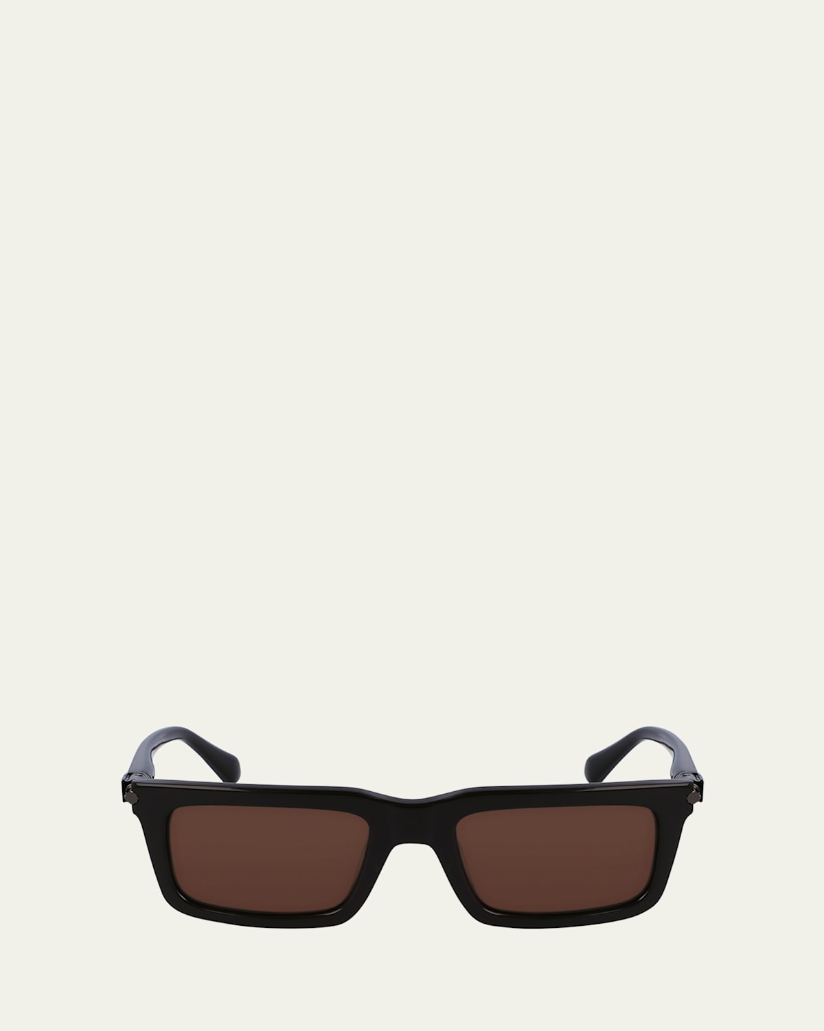 Ferragamo Men's Prisma Modified Acetate Rectangle Sunglasses, 53mm In Brown