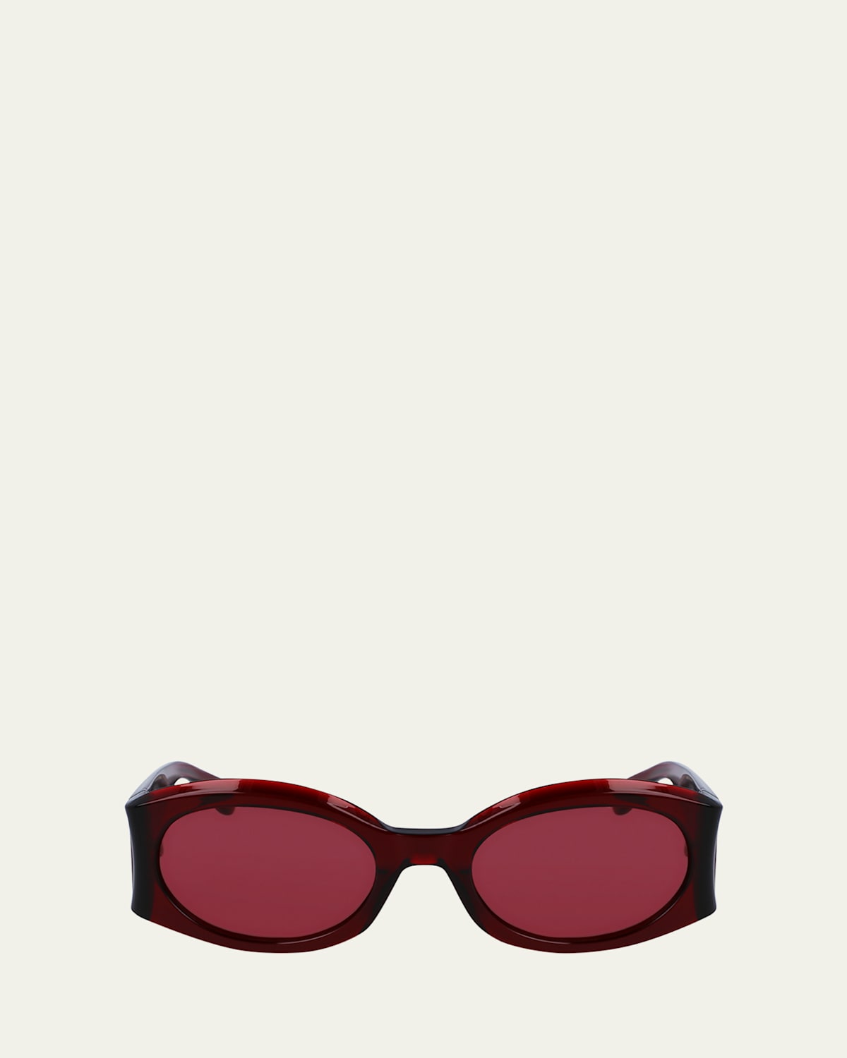 Sculptural Plastic Oval Sunglasses