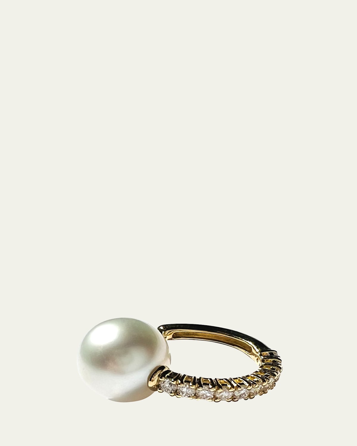 Mizuki 18K Yellow Gold Cuff Earring with Akoya Pearl, Single