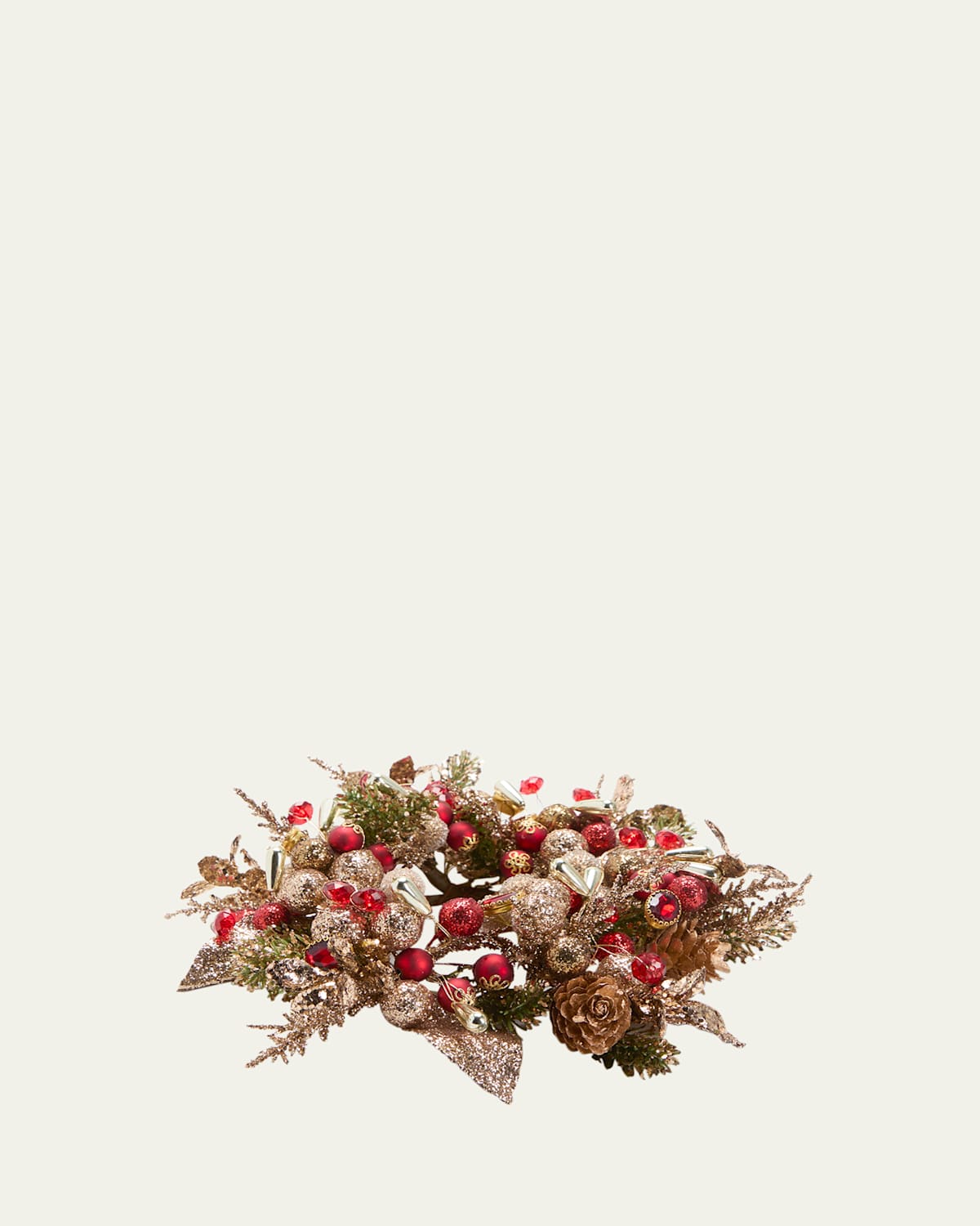 Gilded Holiday 4" Candle Ring Wreath