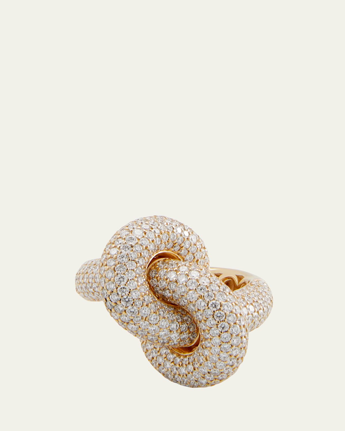 18K Yellow Gold The Legacy Knot Big Ring with Diamonds