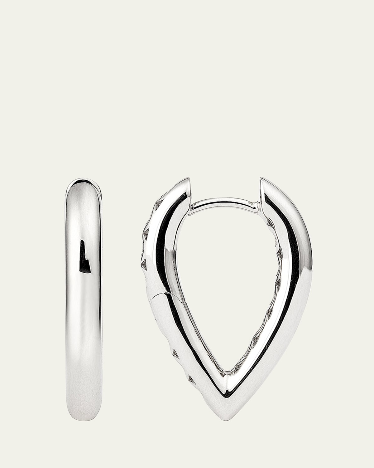 18k White Gold Drop Link Earrings, 21 mm