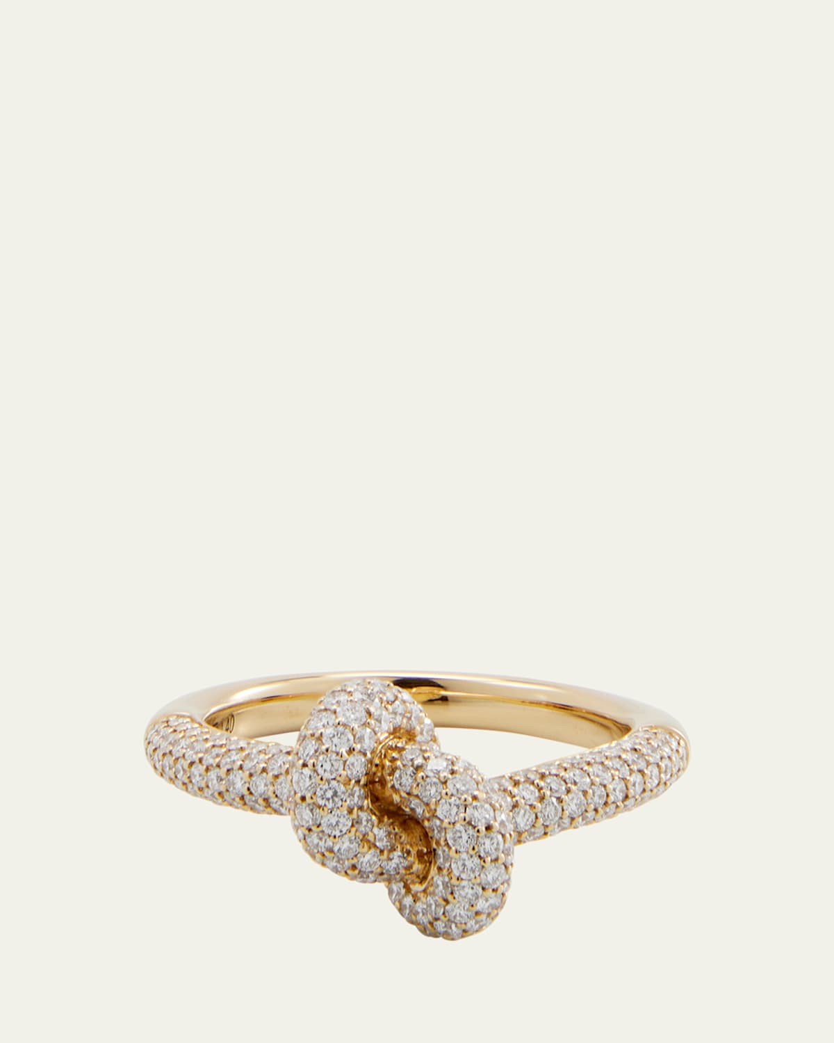 18K Yellow Gold The Legacy Knot Small Ring with Diamonds