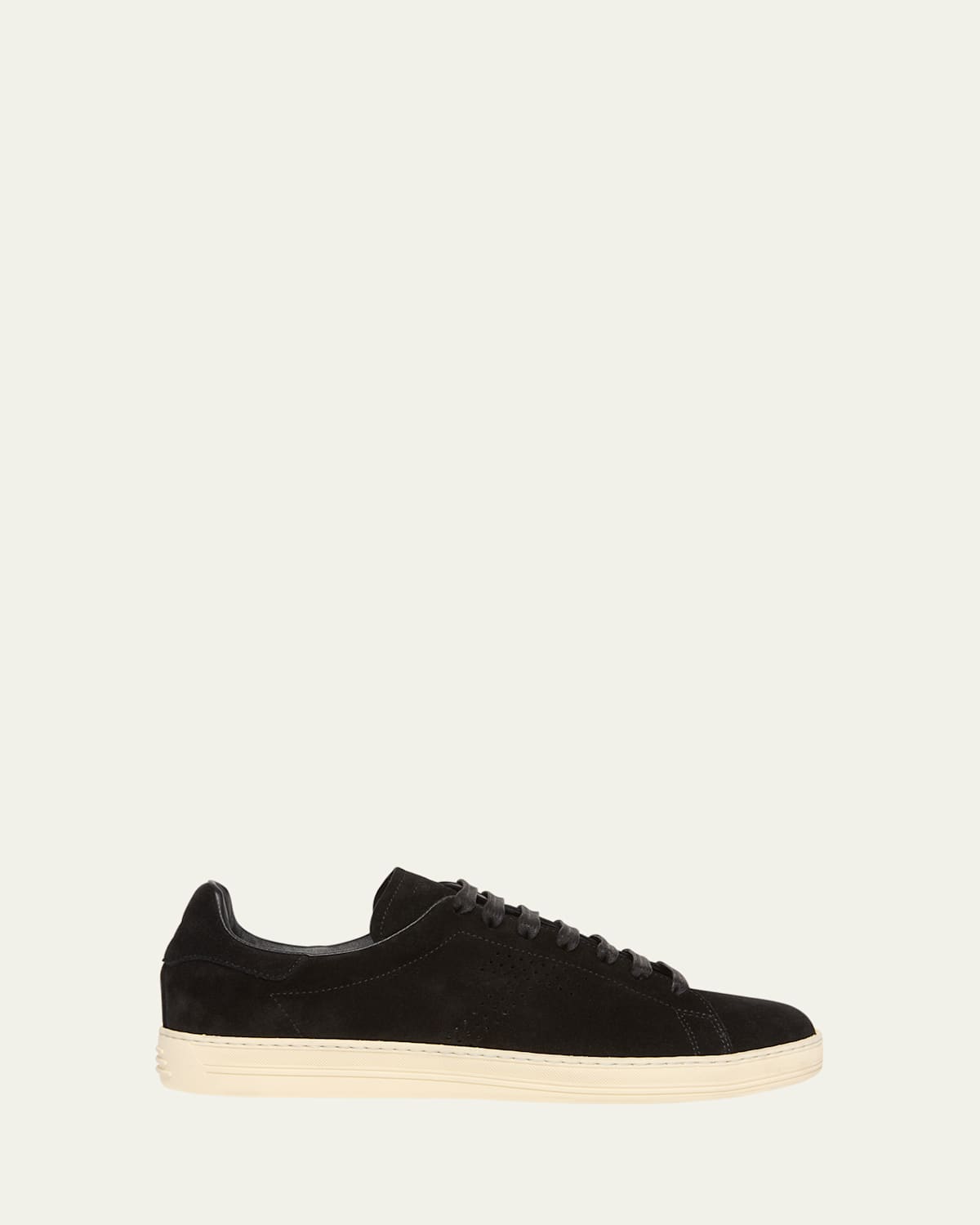 Tom Ford Suede Low-top Sneakers Warwick Silhouette Toe Rubber Sole In Black Cream