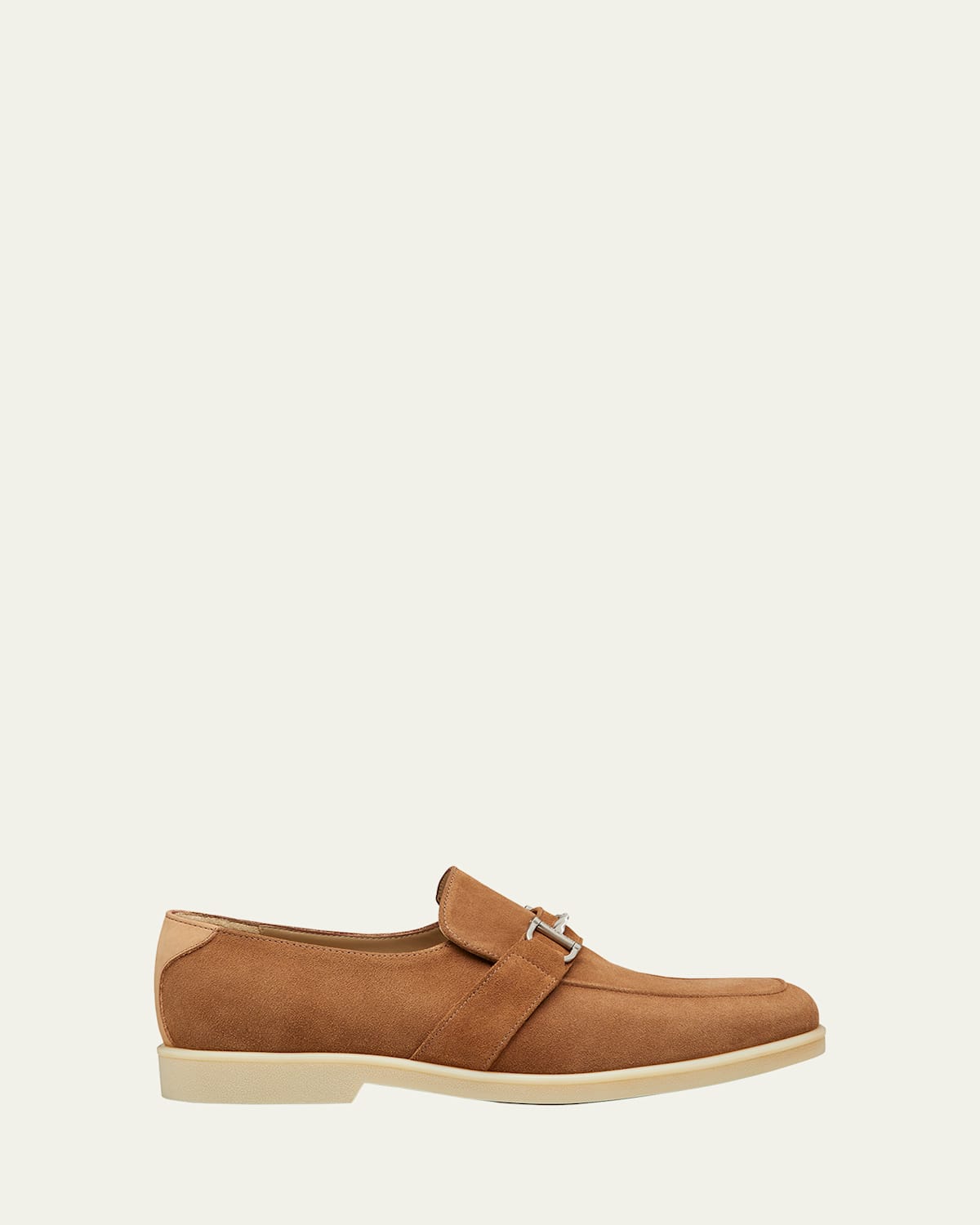 Stuart Weitzman Men's Aurelio Nubuck Twisted Bit Loafers In Taupe