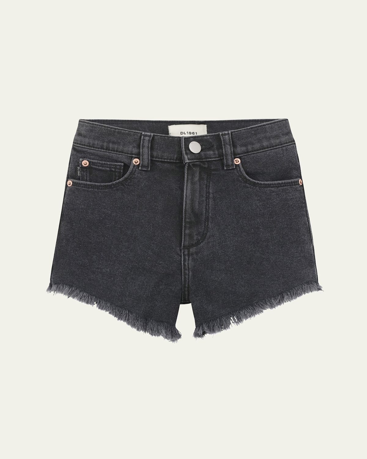 Dl1961 Girl's Lucy Raw Edge Hem Shorts In White Frayed