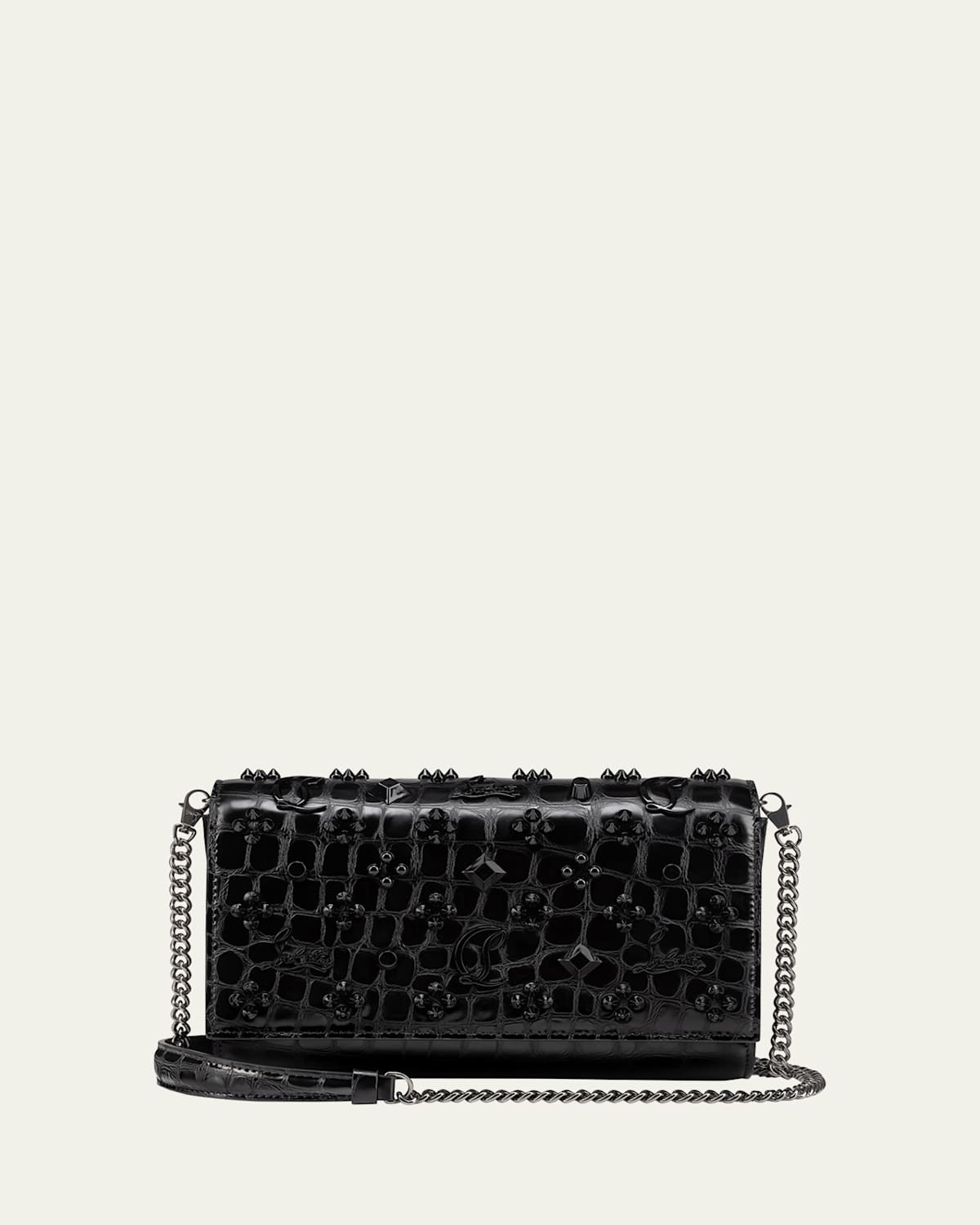 Christian Louboutin Paloma Clutch In Loubinthesky Croco Embossed Leather