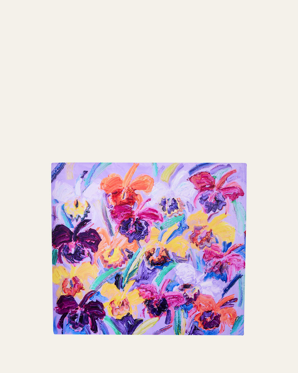 Hunt Slonem Purple Haze Cataleyas Lacquer Placemat In Multi