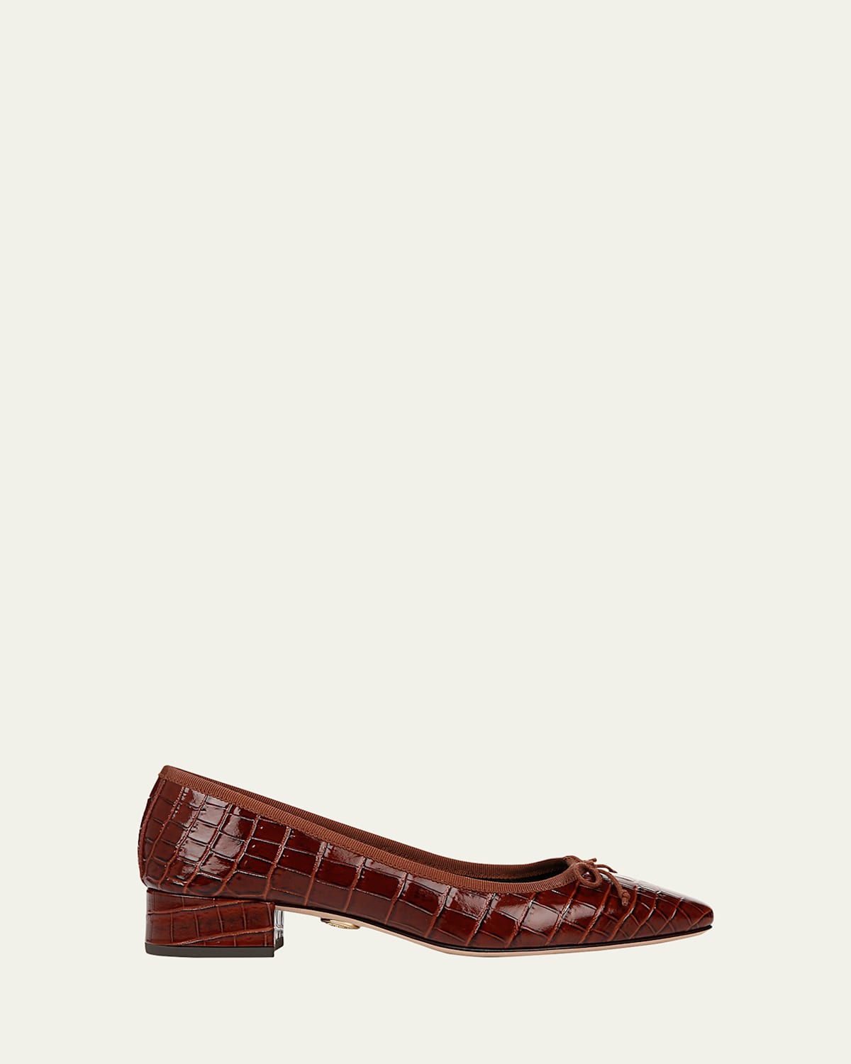 Cecile Croco Bow Low Pumps
