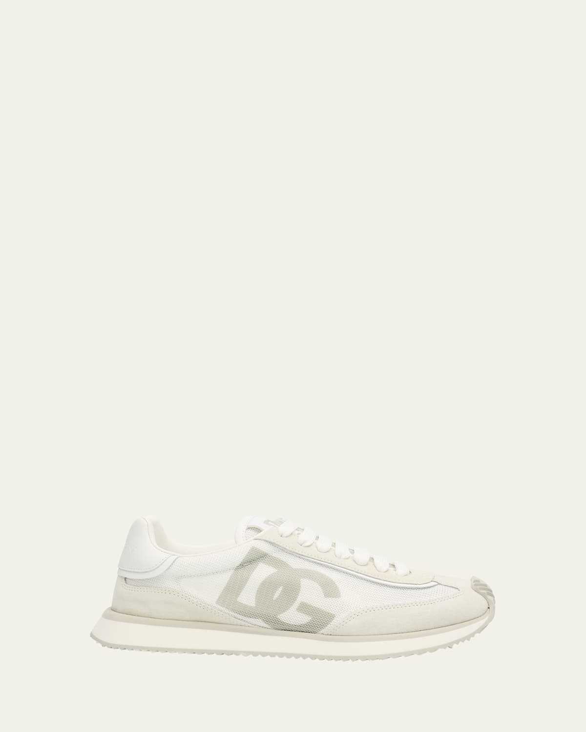 Shop Dolce & Gabbana Mixed-material Dg Cushion Sneakers In White / White