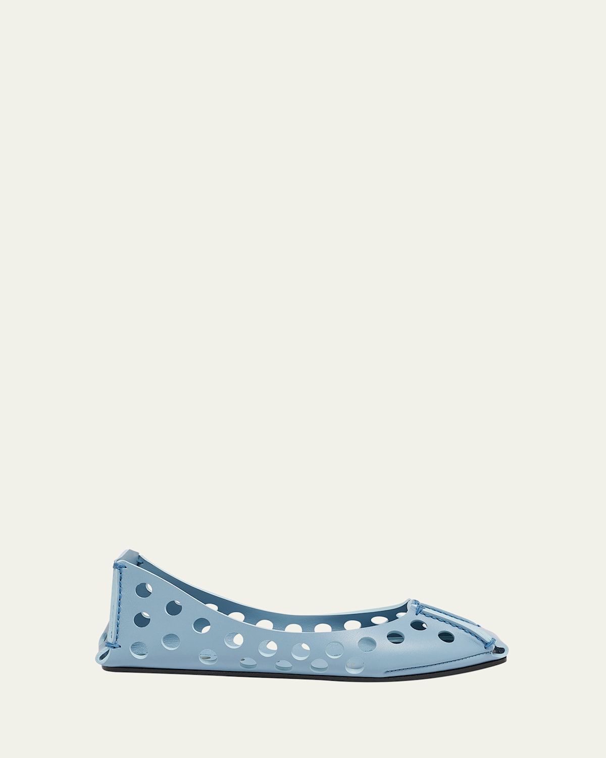 Perforated Leather Ballerina Flats