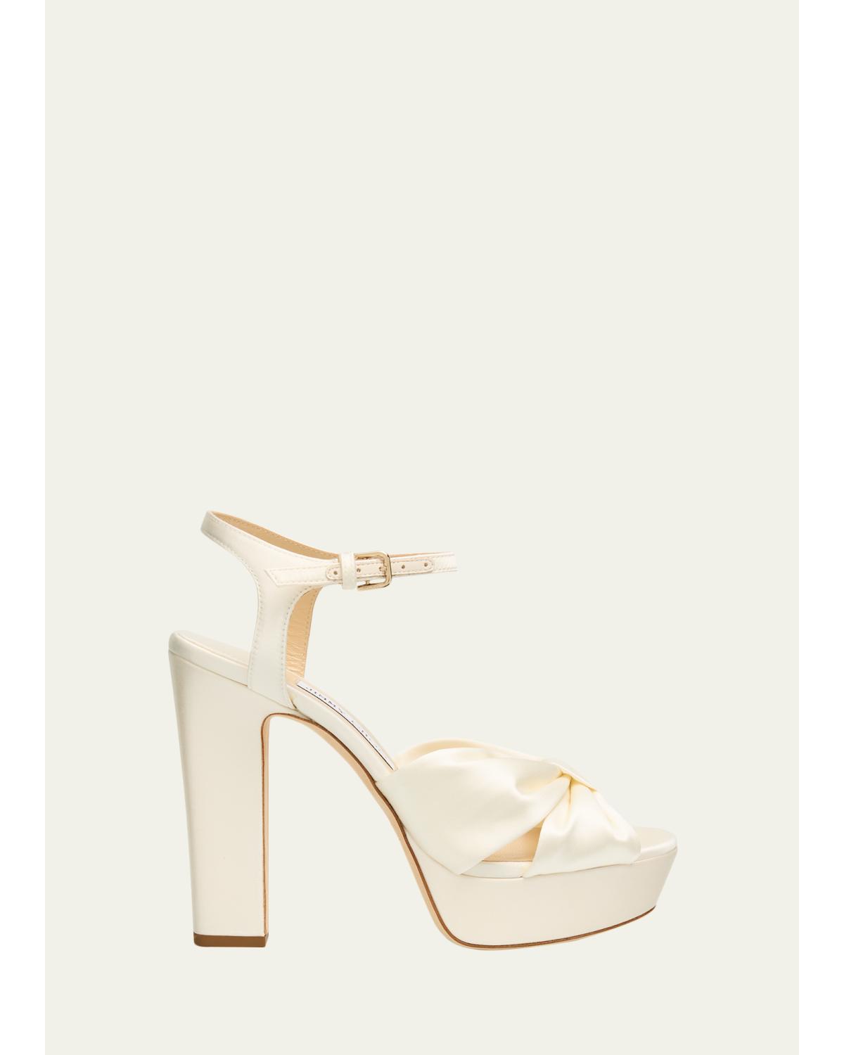 120Mm Heloise Satin Platform Sandals