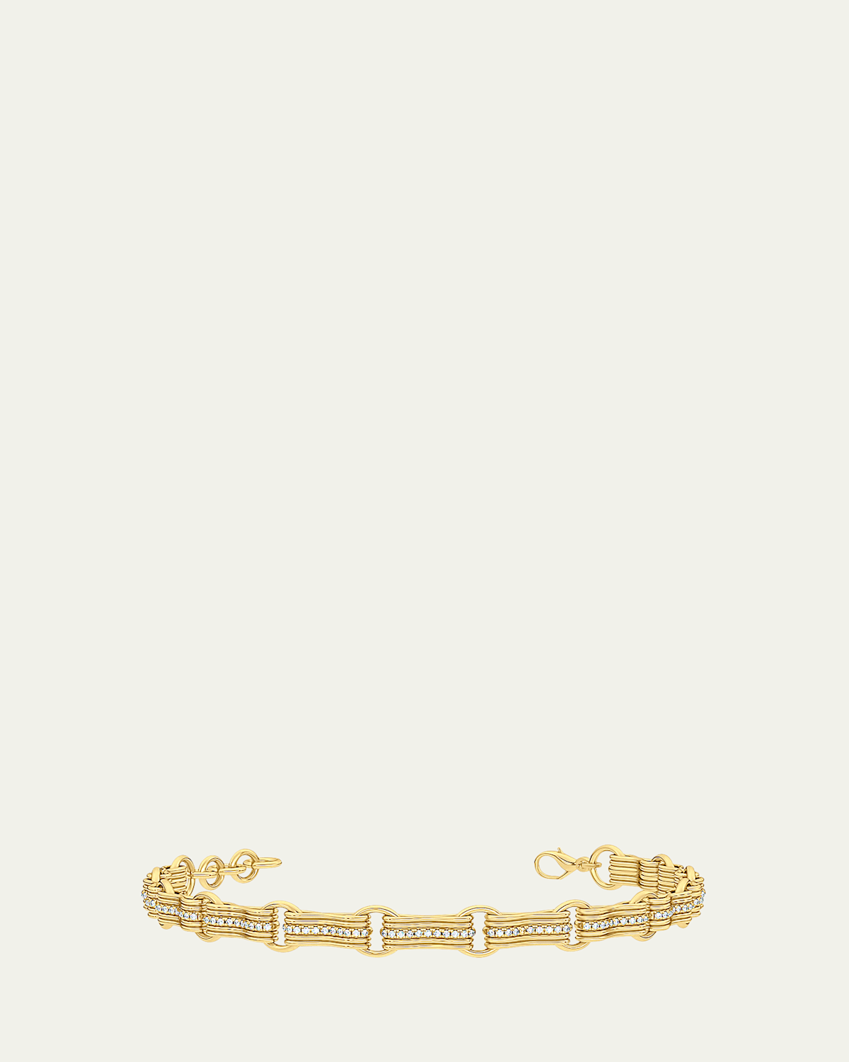 18K Yellow Gold Sagesse Pave link Bracelet