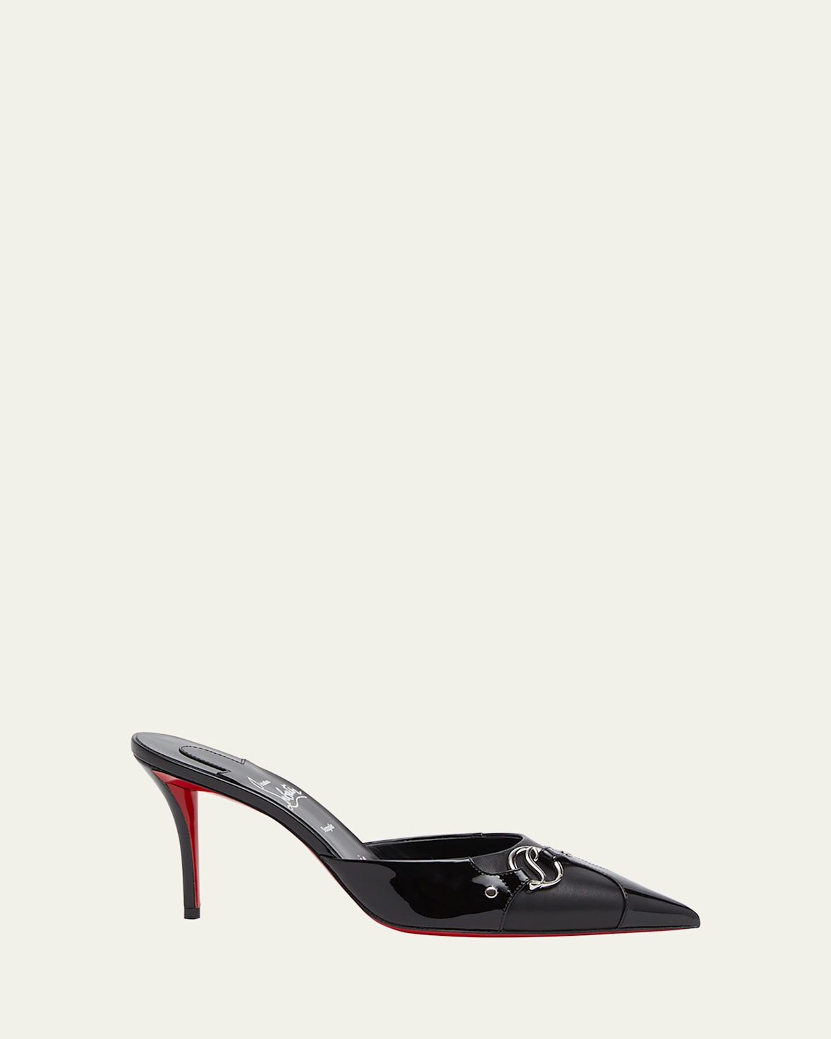 Christian Louboutin Cl In 90s 80mm Patent Leather Mules In Black