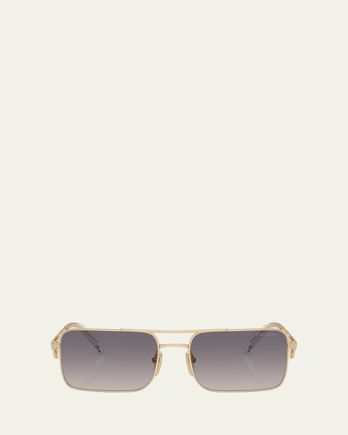 Prada Double-bridge Metal Square Sunglasses