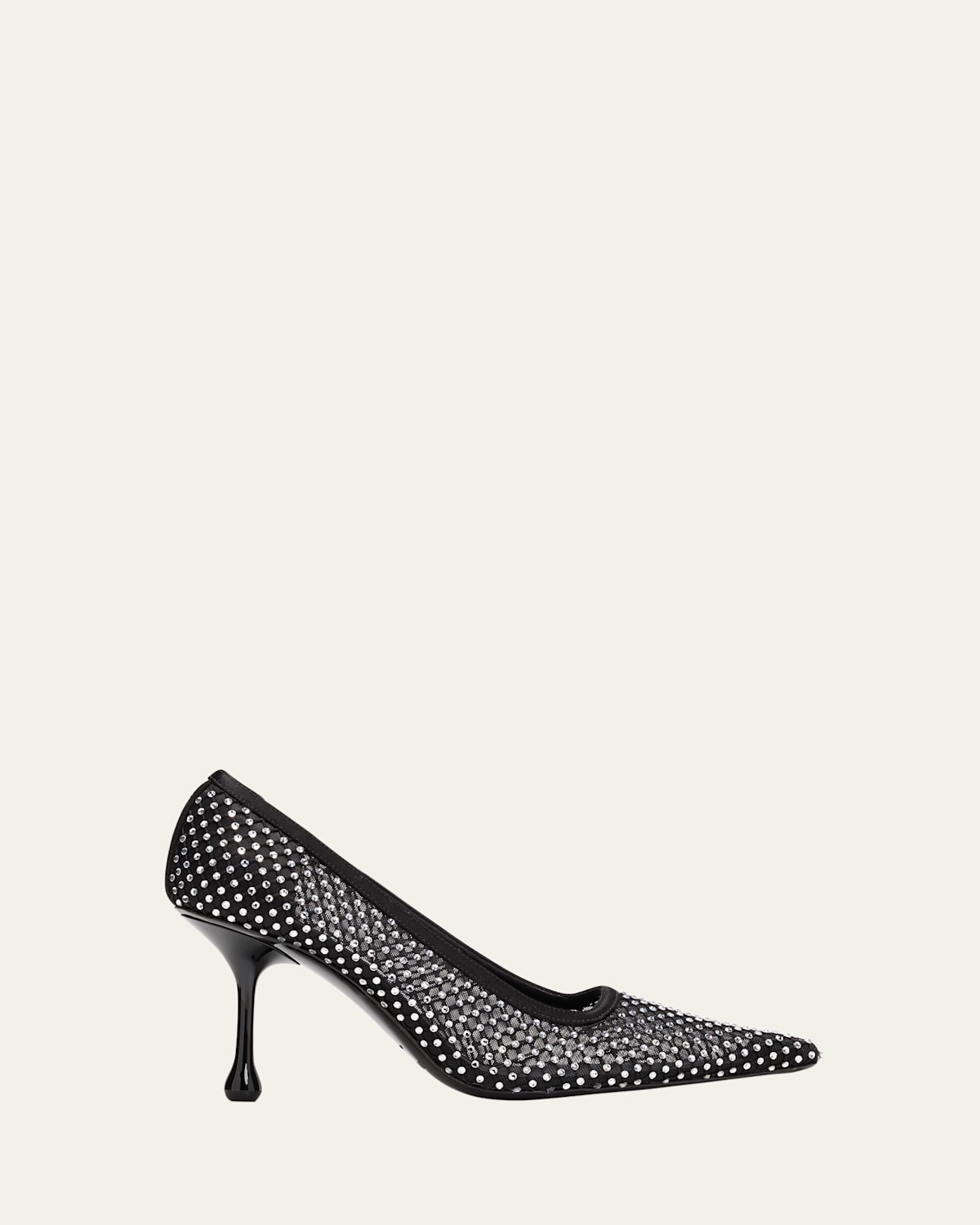 Jimmy Choo Ixia Crystal Net Mesh Pumps In Black / Crystal