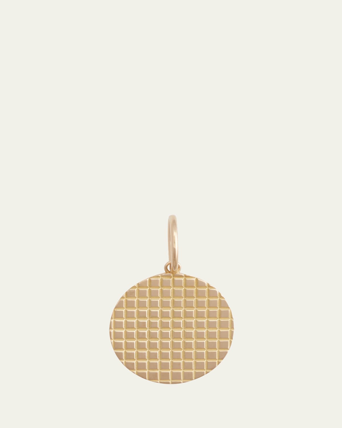 18K Gold Medium Circle Pyramid Medallion Pendant