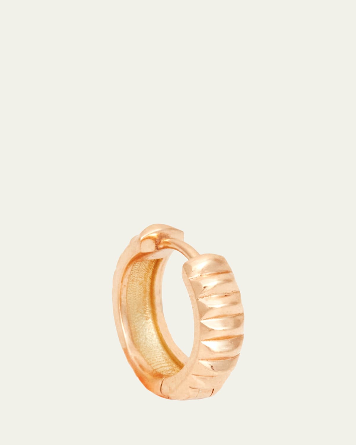 18K Gold Medium Barre Huggie Earrings