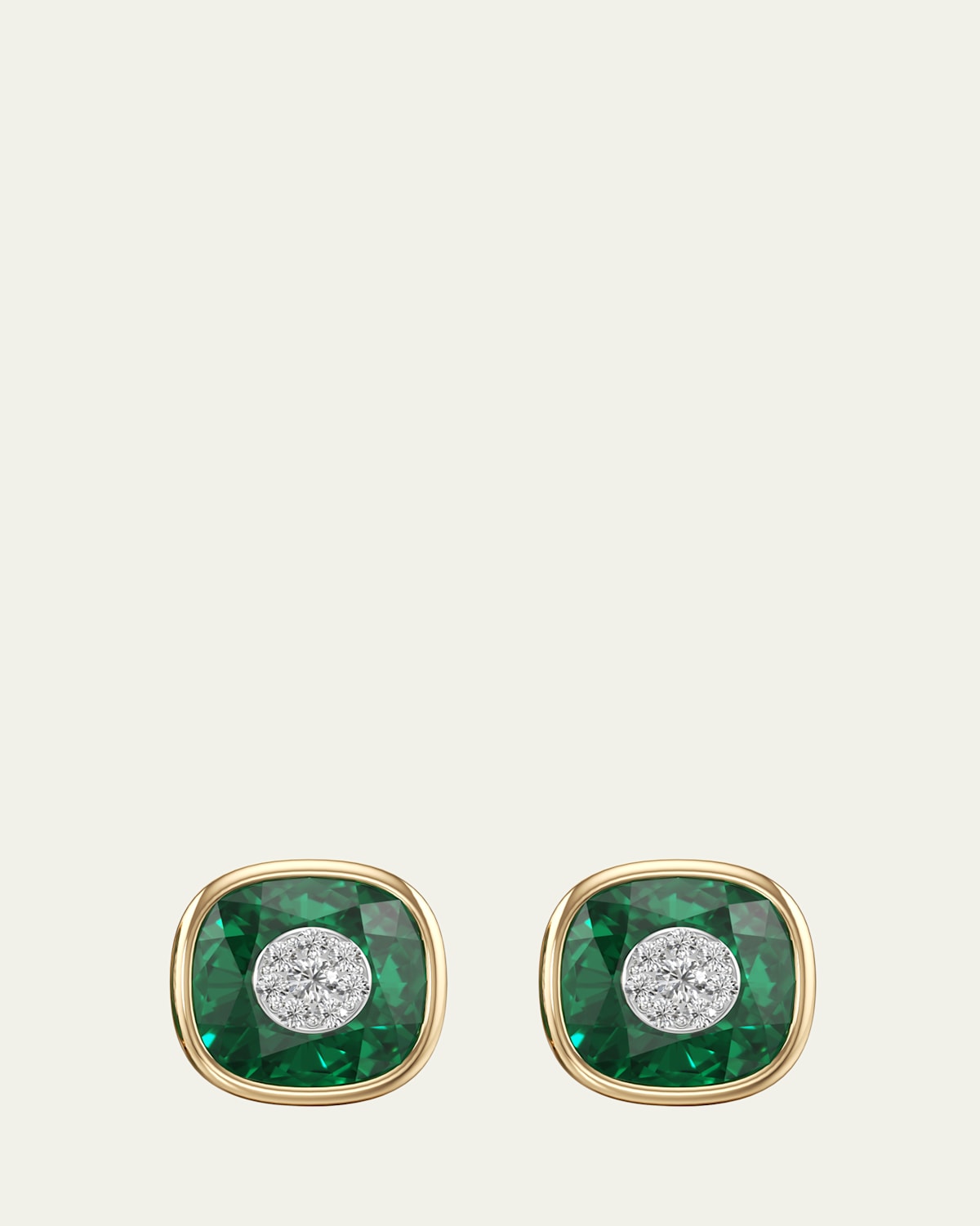 One Collection 10mm Cushion Earrings