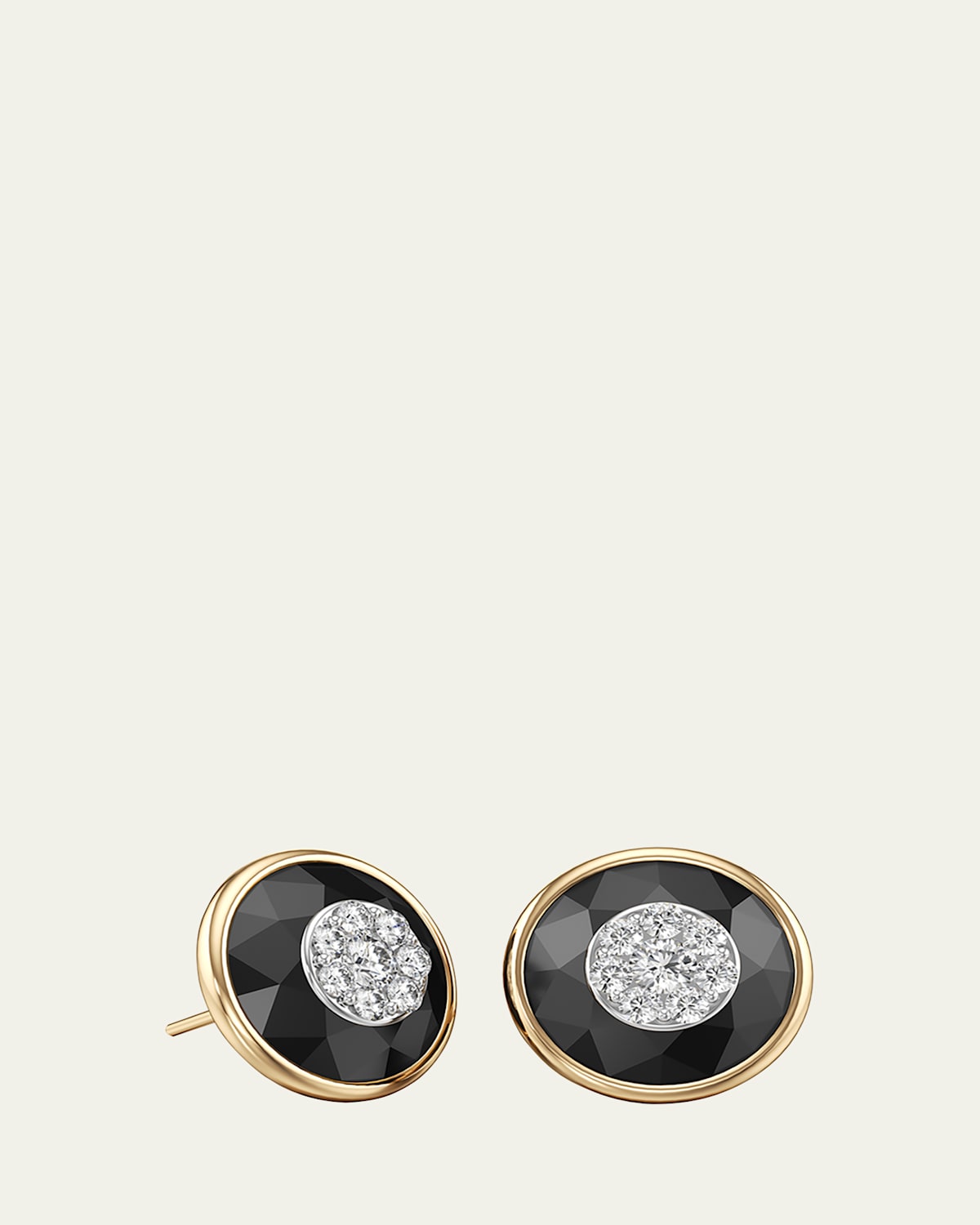 One Collection 13mm Earrings with Yellow Gold Bezel