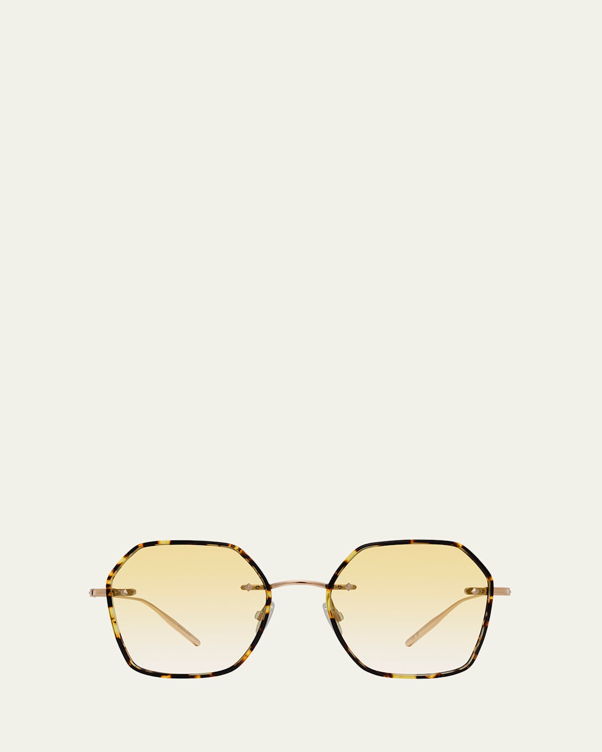 Barton Perreira Rhonda Tortoise Titanium & Acetate Square Sunglasses In Rhonda (rimless) Gold / Heroine Chic / Citron (ar)