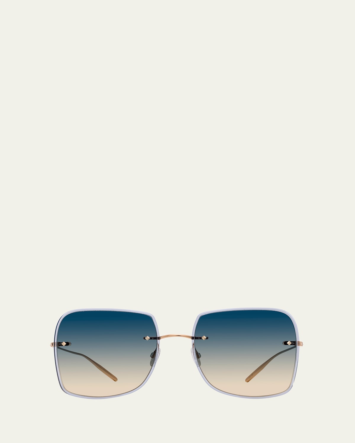 Barton Perreira Sharona Blue Titanium Acetate Square Sunglasses