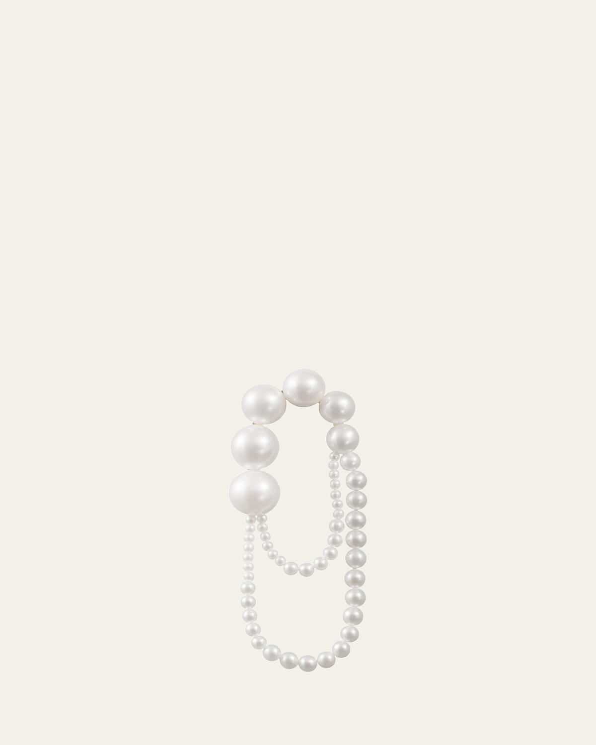 14K Yellow Gold Embrasse de Perle Graduating Freshwater Pearl Earring, Single (Left)