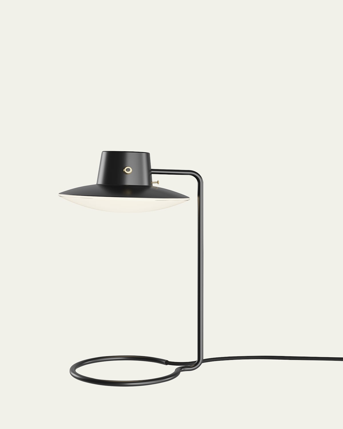 Louis Poulsen Aj Oxford Table Lamp, 16" In Metal Black/opal Glass