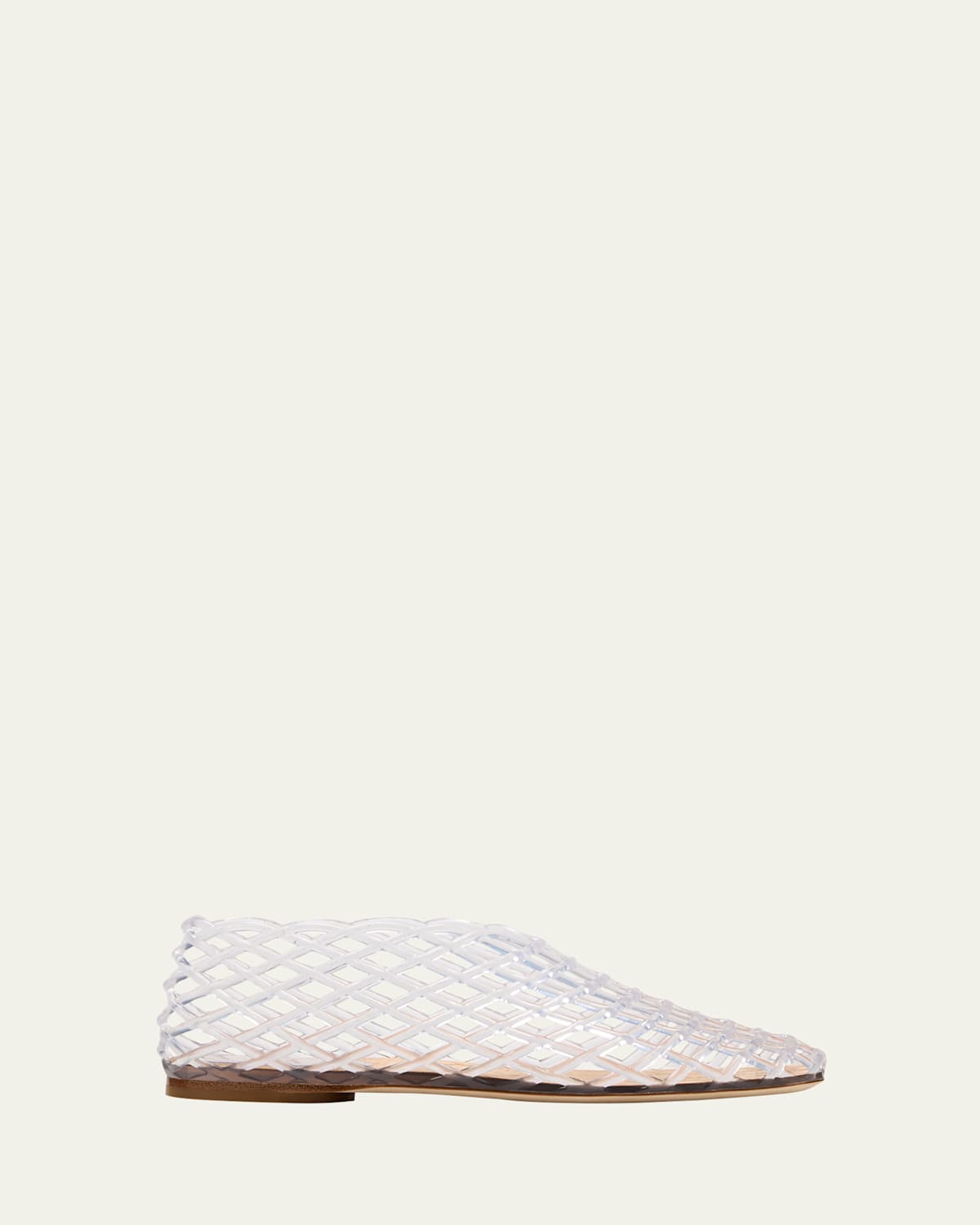 The Row Mara Rubber Mesh Ballerina Flats In Clear