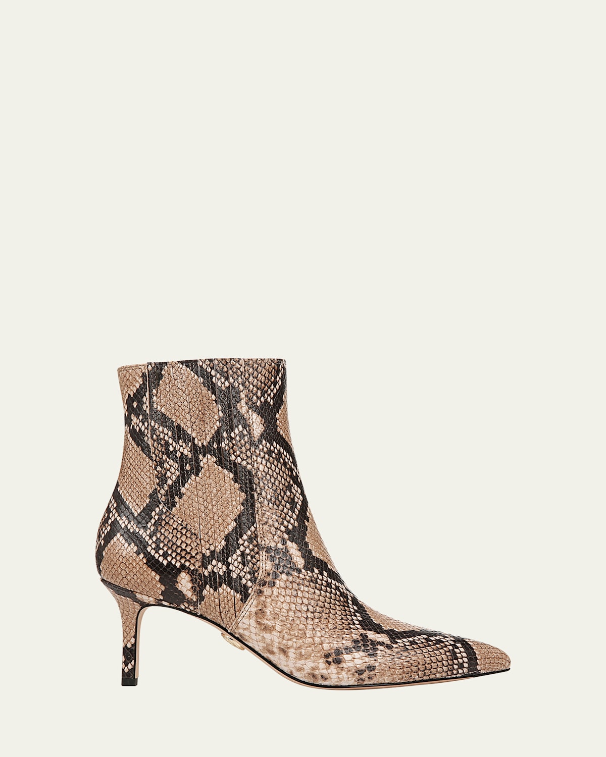 Lisa Snake-Embossed Stiletto Booties