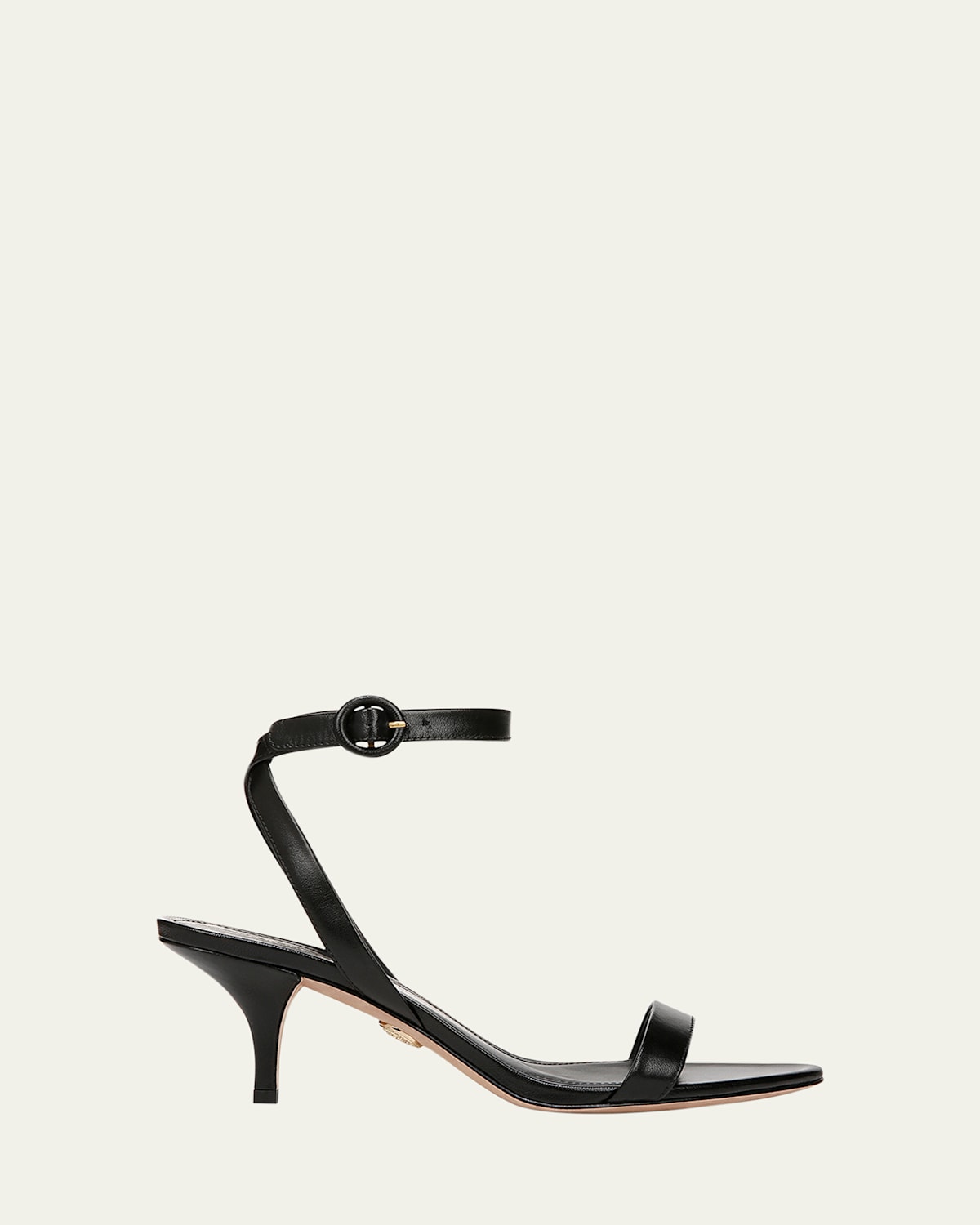 Shop Veronica Beard Darcelle Leather Ankle-strap Sandals In Black Leather