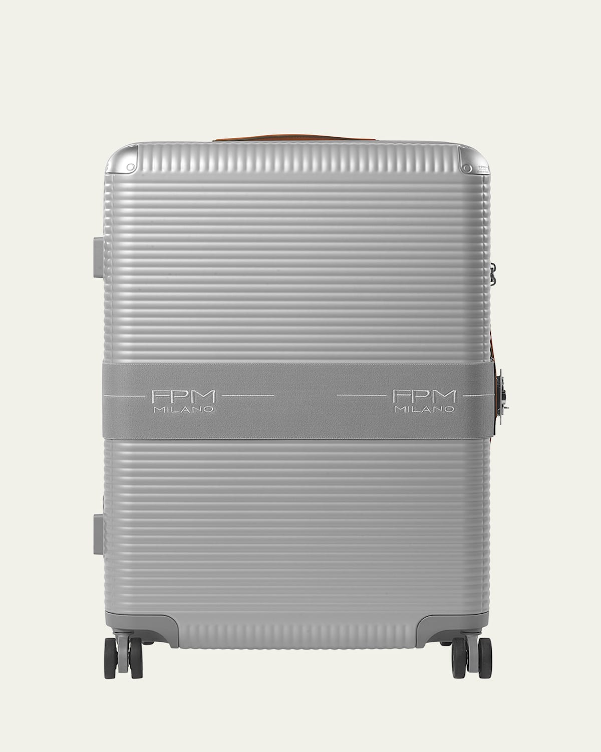 Fpm Milano Bank Zip 22" Deluxe Spinner Luggage In Glacier Grey