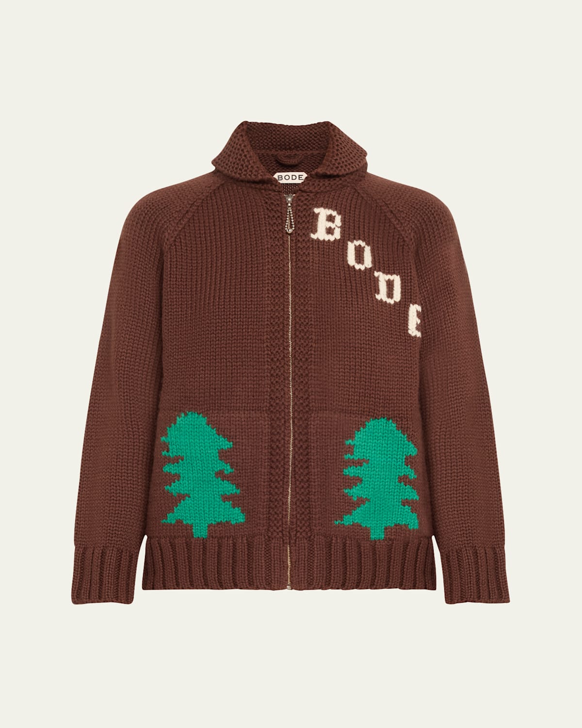 BODE FIR SHAWL COLLAR WOOL CARDIGAN 