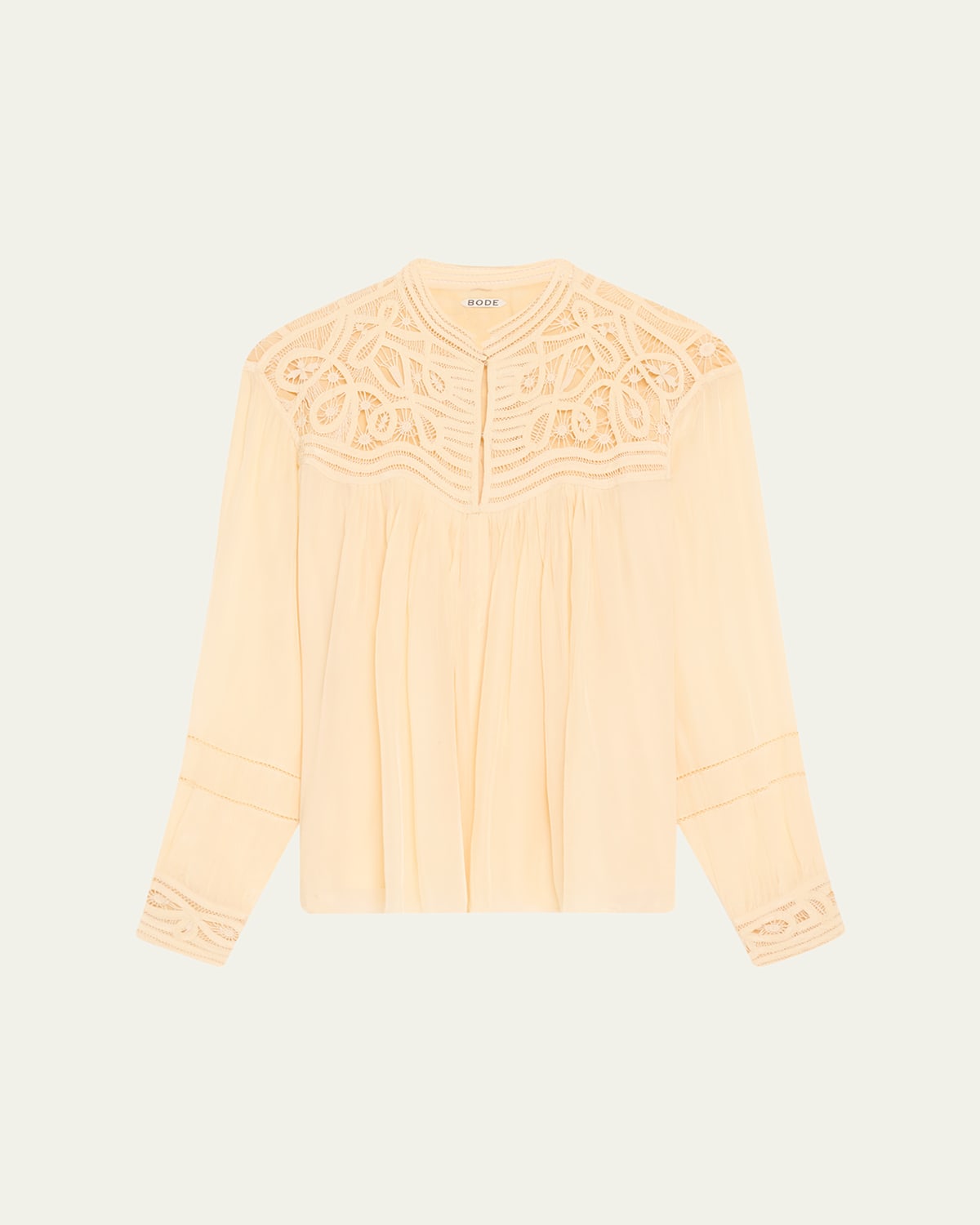 BODE THREADWORK TIPPET TAPE LACE BLOUSE 
