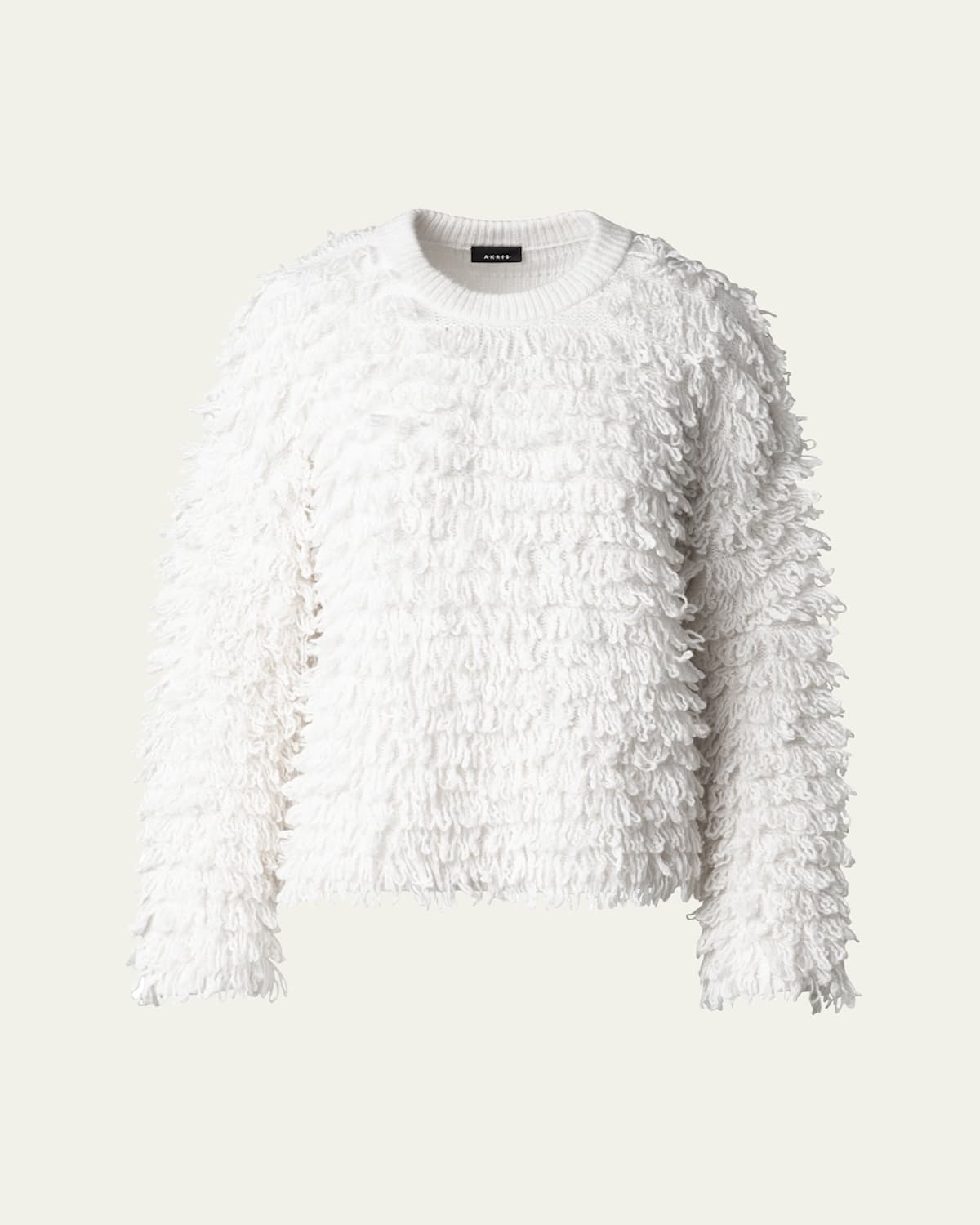 AKRIS CASHMERE AND WOOL LOOPS KNIT SWEATER 
